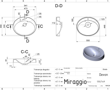 Lavabo DEVON MATT