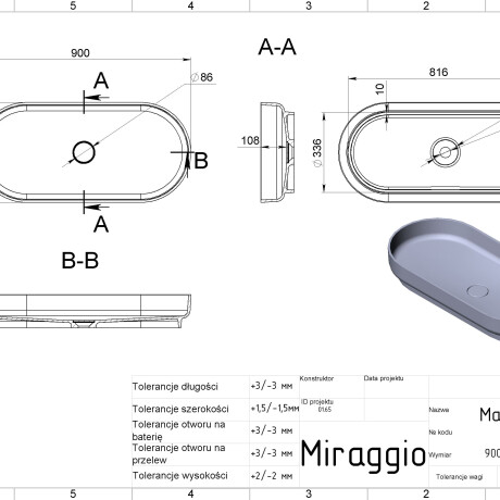 Lavabo MARTA 900 #5