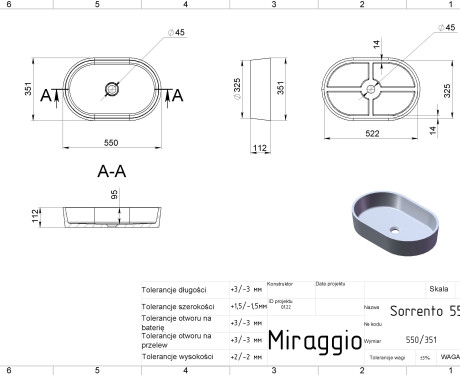 Lavabo SORRENTO MIRASOFT