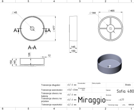 Lavabo SOFIA MIRASOFT