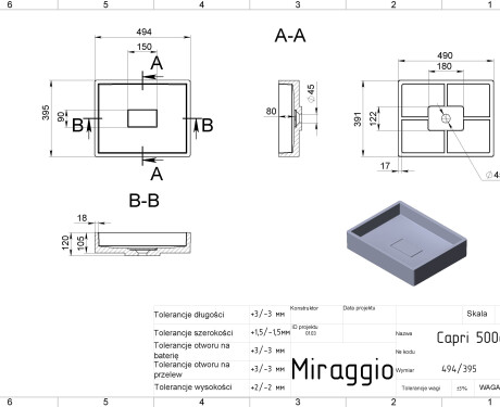 Lavabo CAPRI MIRASOFT