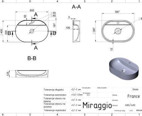 Lavabo FRANCE MIRASOFT