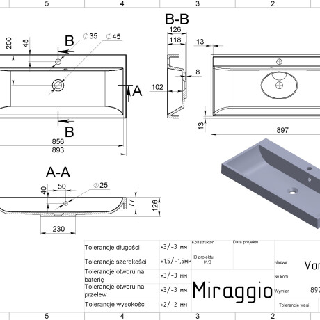 Lavabo VARNA 900 MIRASOFT #1