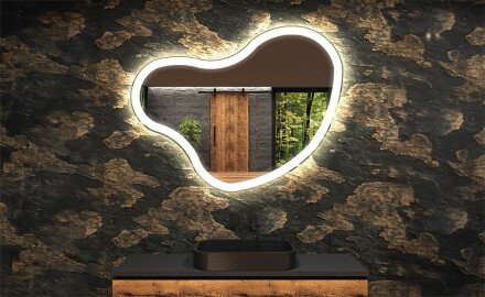 Espejo de baño LED de forma irregular N222
