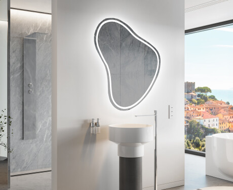 Espejo de baño LED de forma irregular V223