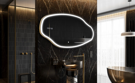 Espejo de baño LED de forma irregular O222