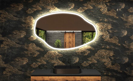 Espejo de baño LED de forma irregular O222