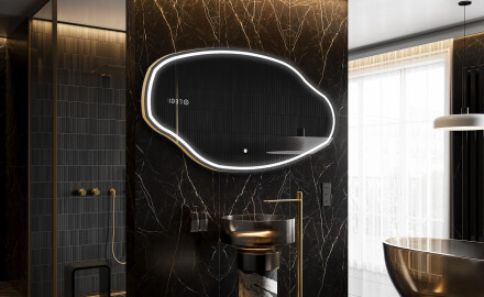 Espejo de baño LED de forma irregular O223
