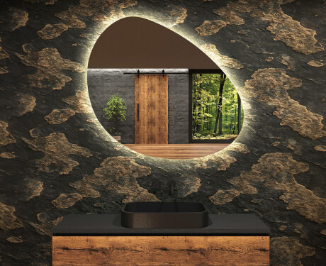 Espejo de baño LED de forma irregular H221