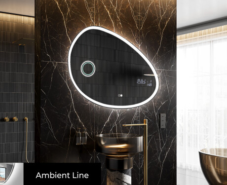Espejo de baño LED de forma irregular H222