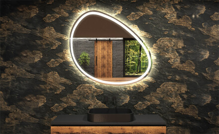 Espejo de baño LED de forma irregular H222