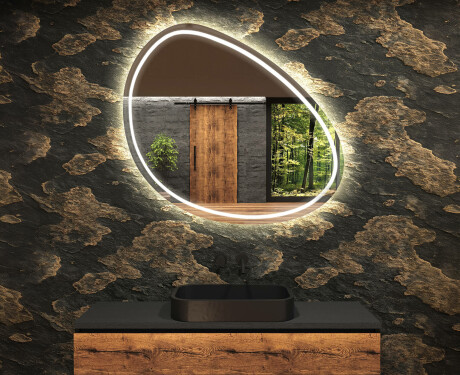 Espejo de baño LED de forma irregular H223