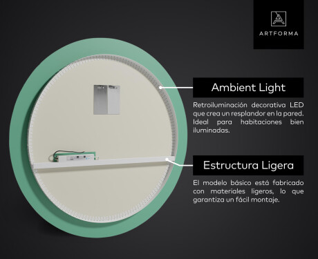 Espejo luz LED redondo baño L33 #3