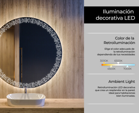 Espejo luz LED redondo baño L35 #4
