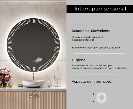 Espejo luz LED redondo baño L35 #6