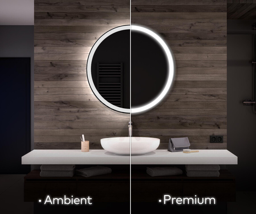 Artforma - Espejo LED Media Luna Moderno - Iluminación de Estilo