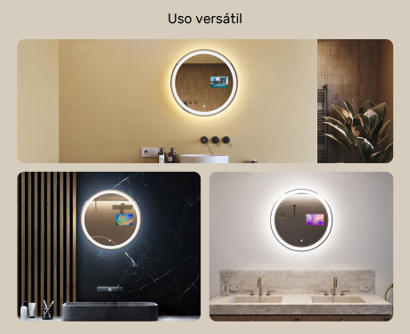 Espejo redondo baño con luz LED L76 90cm - SmartScreen, DualColor #2