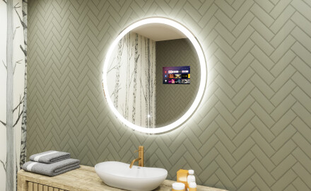 Espejo redondo baño con luz LED L76 90cm - SmartScreen, DualColor