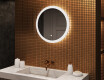 Espejos redondos con iluminación LED para baño  con Dual color, Interruptor táctil, Estera de calefacción