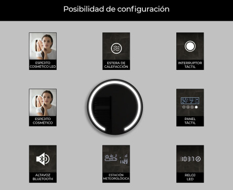 Espejo pared redondo con LED L96 #7