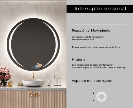 Espejo pared redondo con LED L99 #6