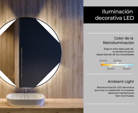 Espejo luz LED redondo baño L114 #4