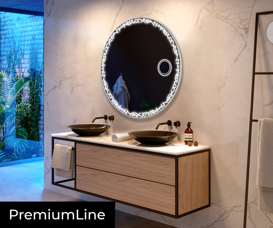Artforma - Espejo redondo baño con luz LED L115