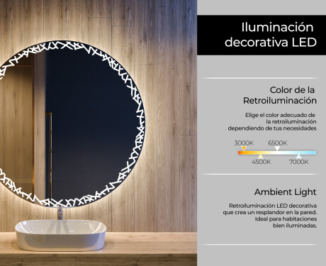Espejo redondo baño con luz LED L115 #4