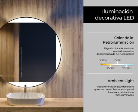 Espejo luz LED redondo baño L116 #4