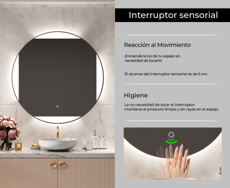 Espejo luz LED redondo baño L116 #6