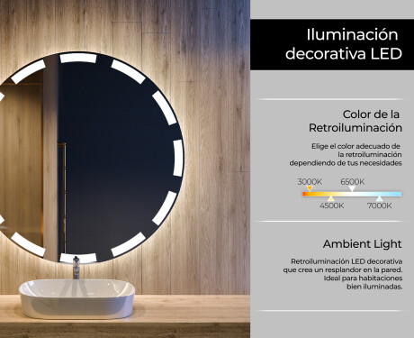 Espejo redondo baño con luz LED L117 #4