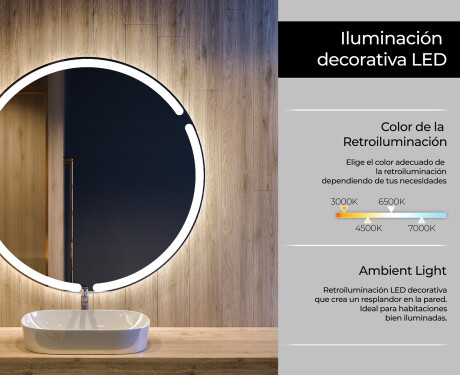 Espejo redondo baño con luz LED L119 #4