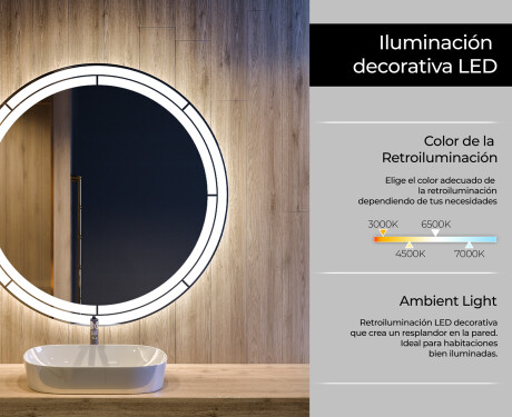 Espejo luz LED redondo baño L122 #4