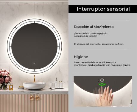 Espejo luz LED redondo baño L122 #6