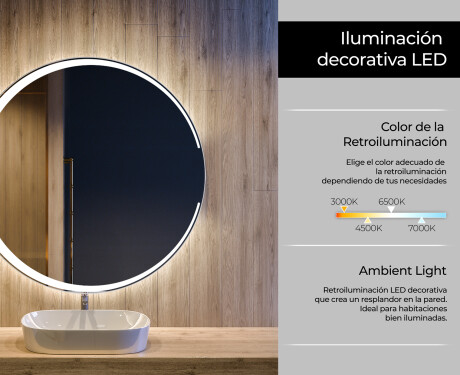 Espejo redondo baño con luz LED L123 #4