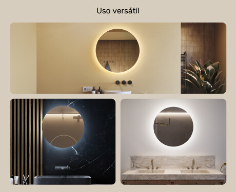 Espejo redondo baño con luz LED 70cm con luz LED fría de 7000K, luz cálida de 3000K o luz neutra de 4500K #2