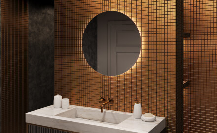 Espejo redondo baño con luz LED 70cm con luz LED fría de 7000K, luz cálida de 3000K o luz neutra de 4500K