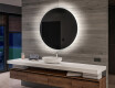 Redondo espejo de baño con luz LED incorporada a pilas L82