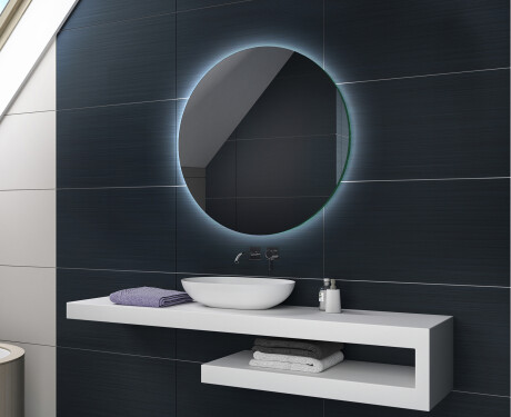 Redondo espejo de baño con luz LED incorporada a pilas L82 #2