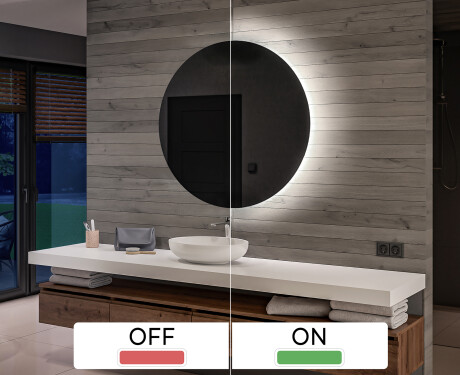 Redondo espejo de baño con luz LED incorporada a pilas L82 #3