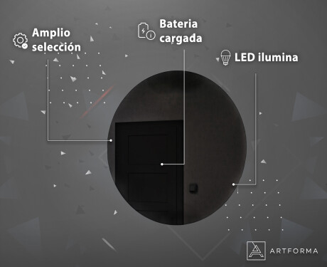 Redondo espejo de baño con luz LED incorporada a pilas L82 #4