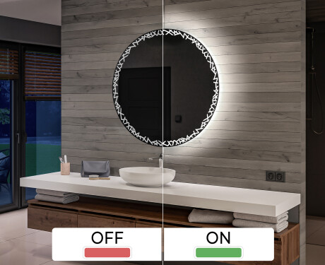 Redondo espejo de baño con luz a pilas L115 #3