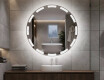 Redondo espejo de baño con luz LED incorporada a pilas L117