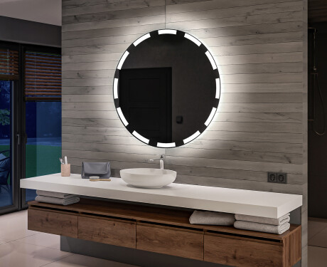 Redondo espejo de baño con luz LED incorporada a pilas L117 #1