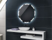 Redondo espejo de baño con luz a pilas L120 #2