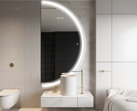 Espejo LED Media Luna Moderno - Iluminación de Estilo para Baño A222 #9