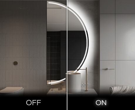 Espejo LED Media Luna Moderno - Iluminación de Estilo para Baño A223 #3