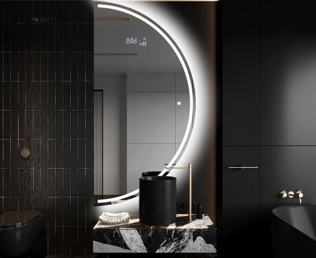 Espejo LED Media Luna Moderno - Iluminación de Estilo para Baño A223 #9