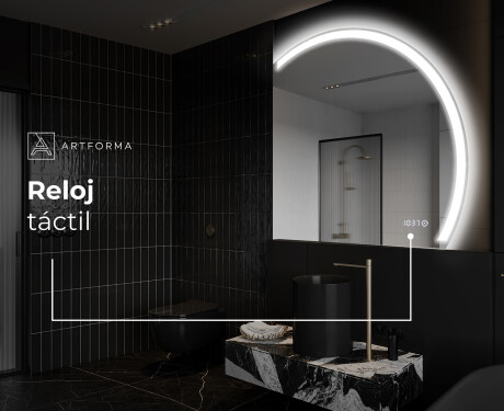 Espejo LED Media Luna Moderno - Iluminación de Estilo para Baño Q222 #8