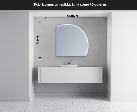 Espejo LED Media Luna Moderno - Iluminación de Estilo para Baño Q223 #4